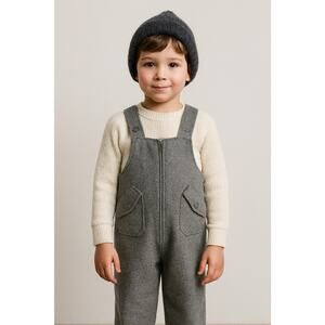 Vintage Dan Jean Boy Wool Blend Overalls Gray Outerwear Lined France EU 6 Years